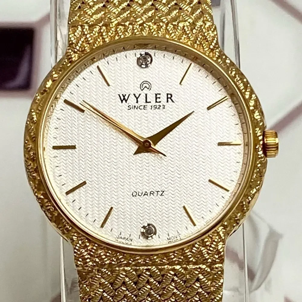 Vintage Wyler Diamond Accented Dial Men’s / Unisex Dress Watch Adjustable Band
